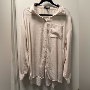 Express Off-White Boyfriend Shirt